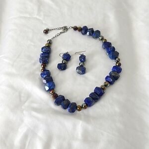 Jewelry set- necklace and earrings Blue